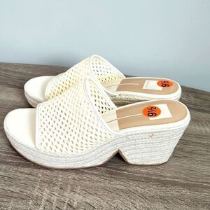 DOLCE VITA WOMEN'S PLATFORM SANDALS COMFORT TOE SLIP ON RUBBER HEELED SIZE 9,5.